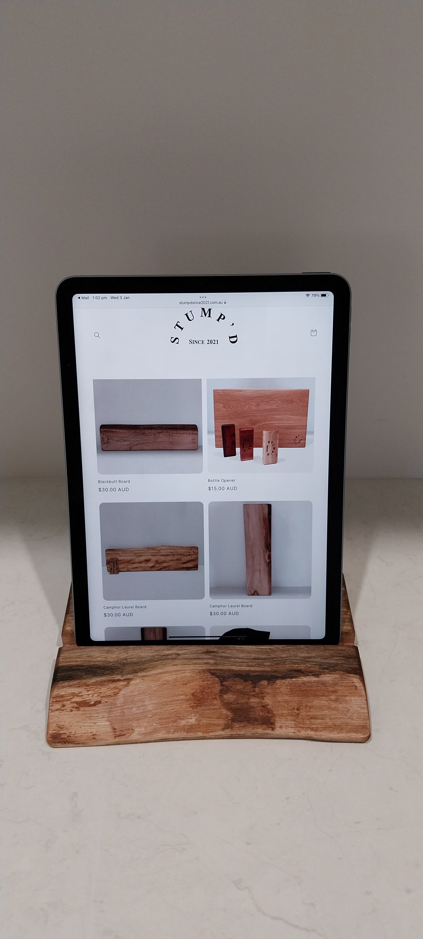 Ipad Stand - Tasmanian Blackwood - Live Edge