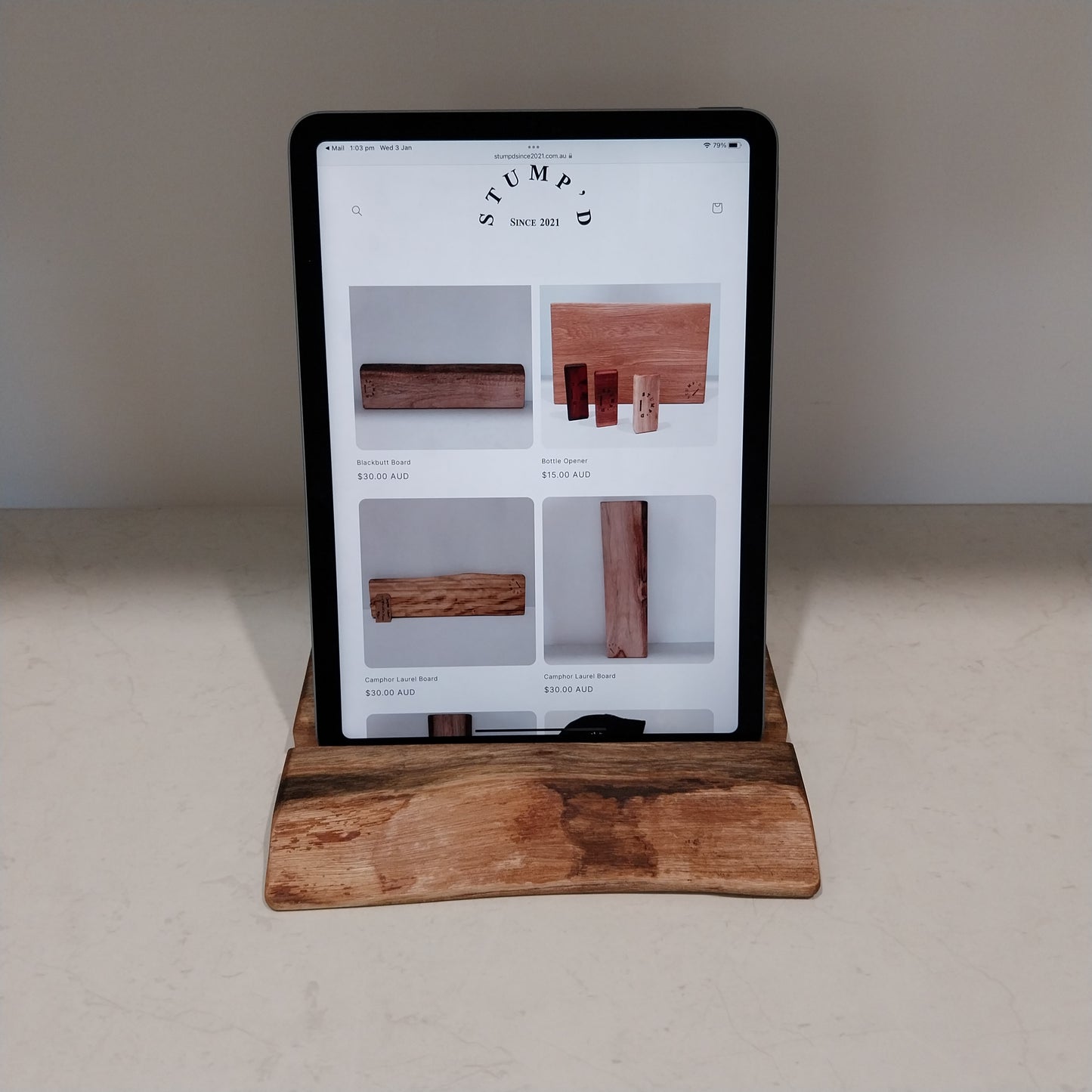 Ipad Stand - Tasmanian Blackwood - Live Edge