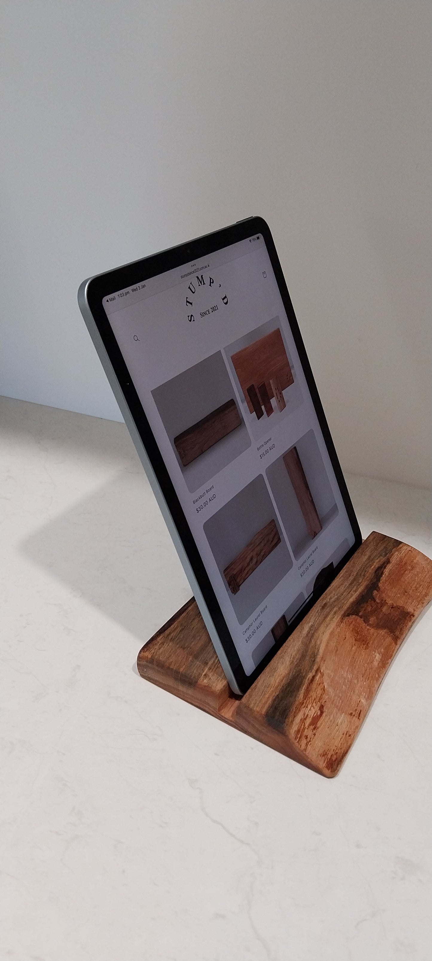 Ipad Stand - Tasmanian Blackwood - Live Edge